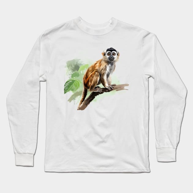 Squirrel Monkey Long Sleeve T-Shirt by zooleisurelife